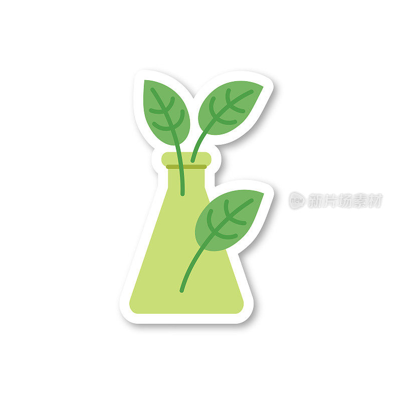 绿色研究-农业贴纸图标在一个透明的背景上的平面颜色