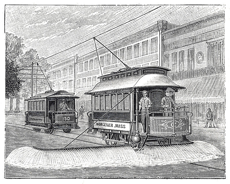 1897年马萨诸塞州伍斯特电车