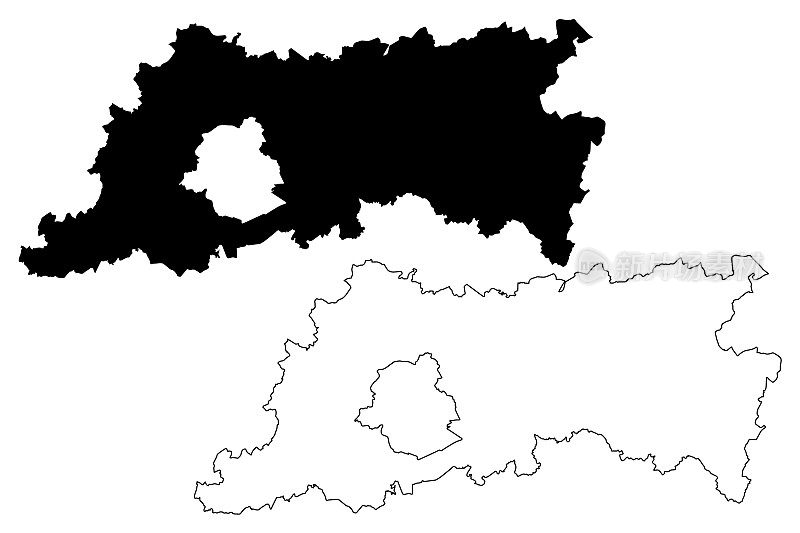 佛兰芒布拉班特省(比利时王国、比利时省、佛兰芒地区)地图矢量图、草稿图