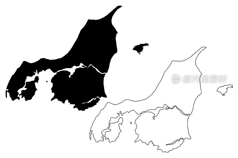 北日德兰半岛(Nordjylland)地区地图