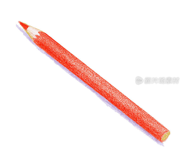 一只红铅笔的插图