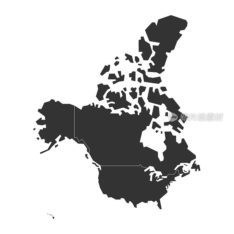 加拿大和美利坚合众国地图