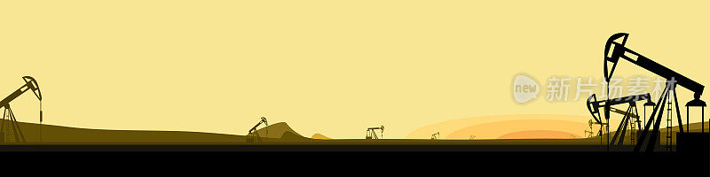 夕阳下的石油工业