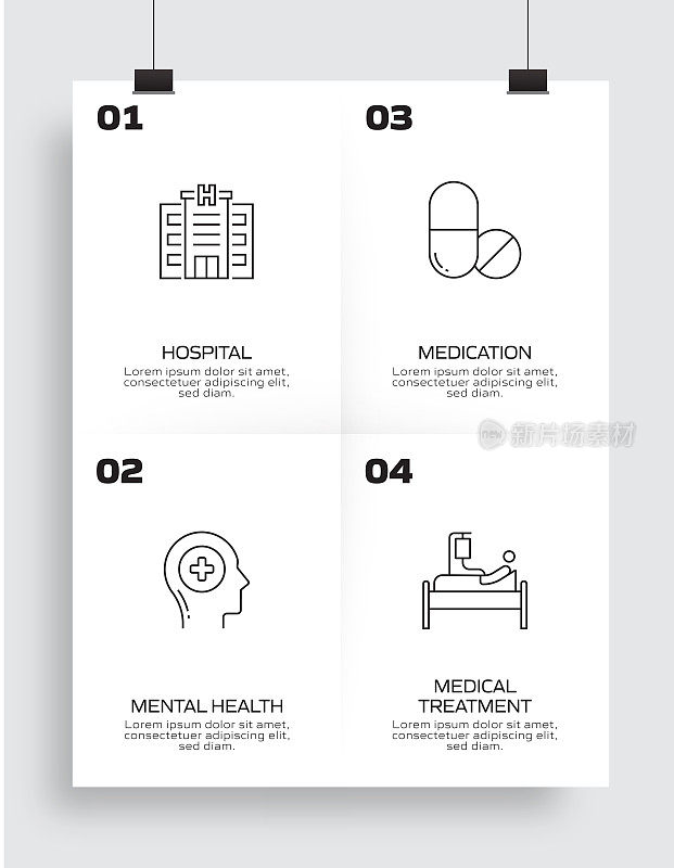医疗保健和医疗概念信息图设计矢量插图