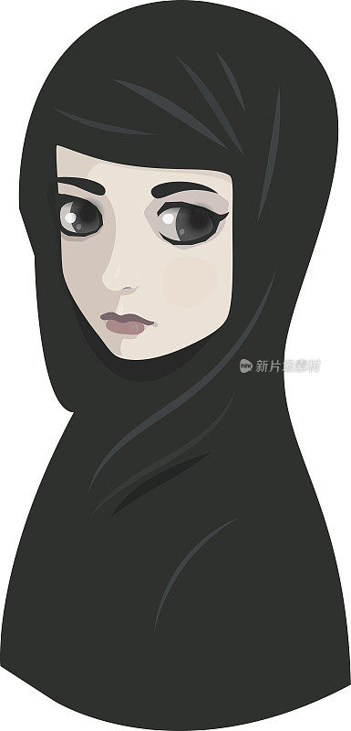 穆斯林美丽的妇女戴着头巾的肖像
