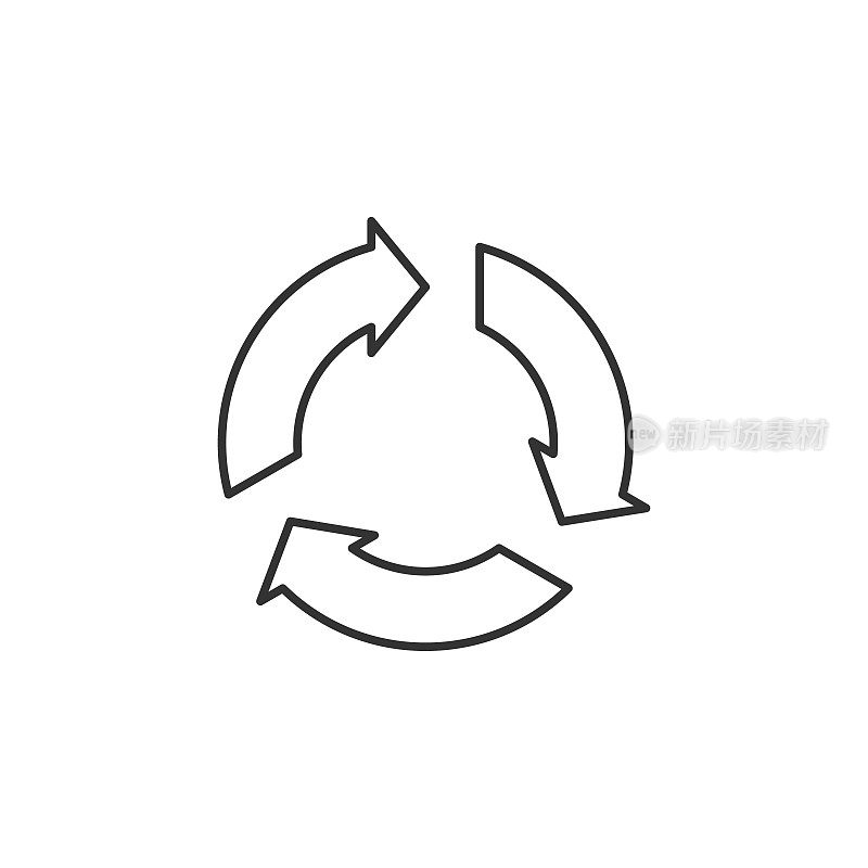 圆形箭头图标。移动概念和web应用的导航符号元素。细线图标用于网站设计和开发，应用程序开发。溢价图标