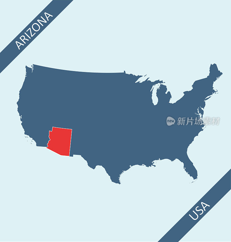美国地图上的亚利桑那州