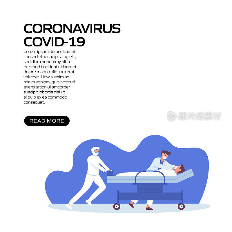 冠状病毒，Covid19，网站横幅概念矢量插图，广告和营销材料，在线广告，业务演示等。