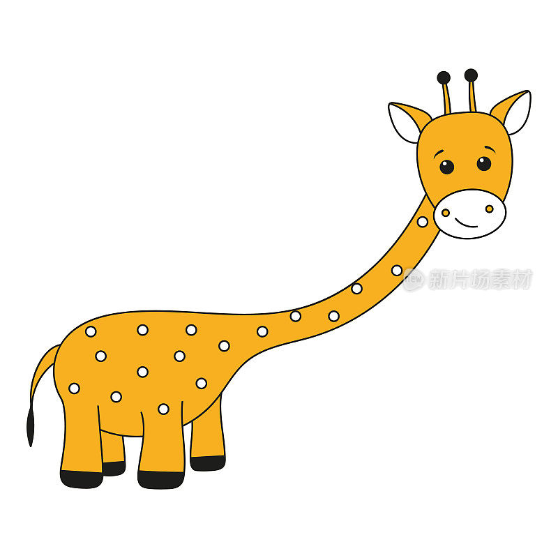 矢量画了一只可爱的长颈鹿给孩子们，与世隔绝