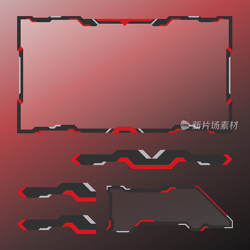 游戏界面直播覆盖ui面板，红色主题摄像头覆盖视频边框进行直播