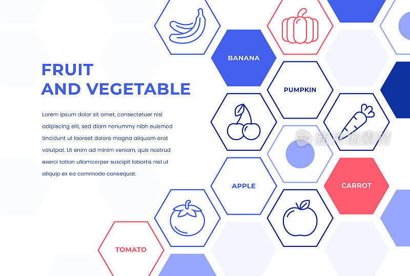 水果和蔬菜网络旗帜概念