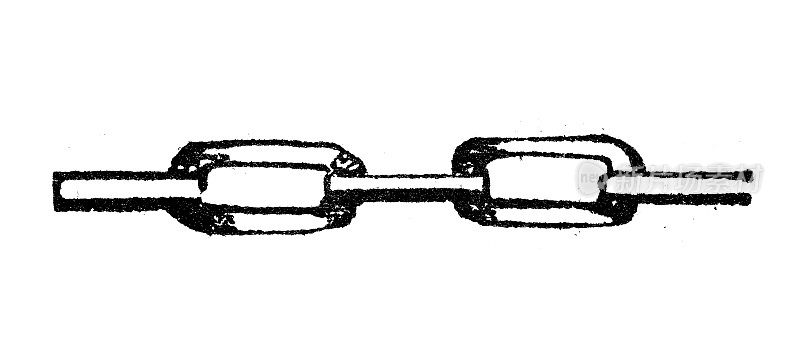 仿古雕刻插图:链