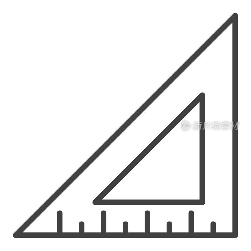 三角形标尺矢量数学工具概念线图标