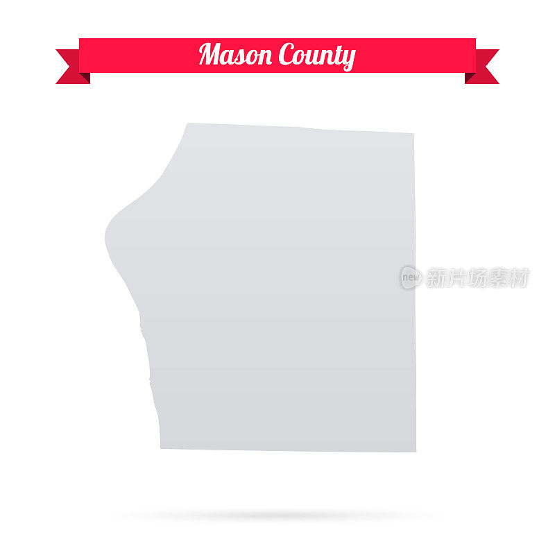 梅森县，密歇根州。白底红旗地图