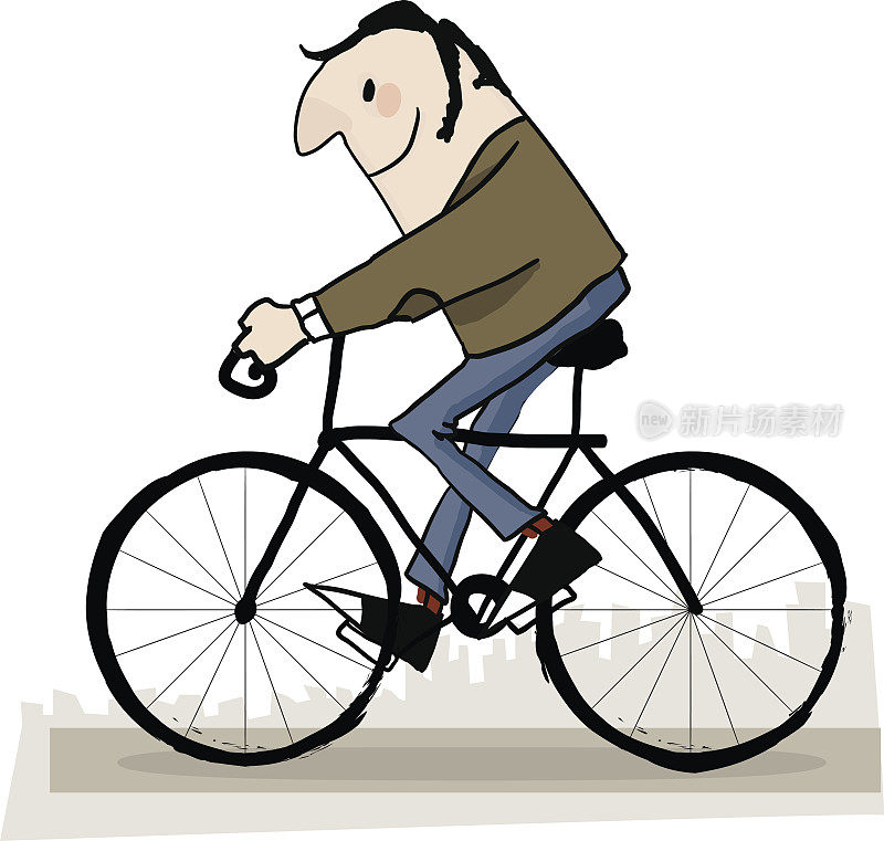 人骑自行车