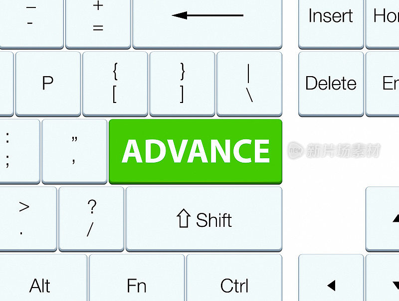 推进软绿色键盘按钮
