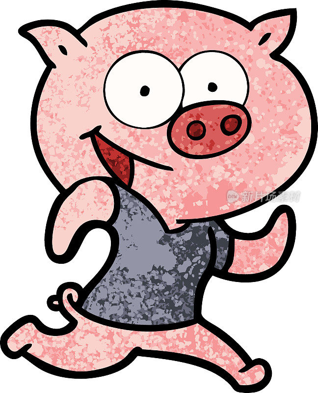 欢快的小猪运动卡通