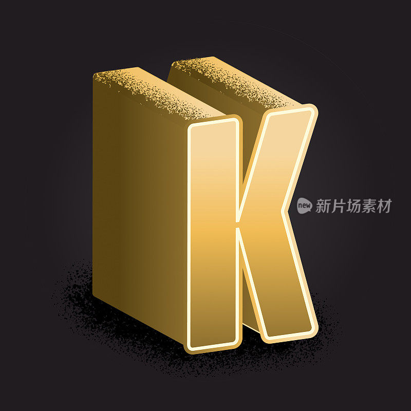 金色3d装饰字母K设计