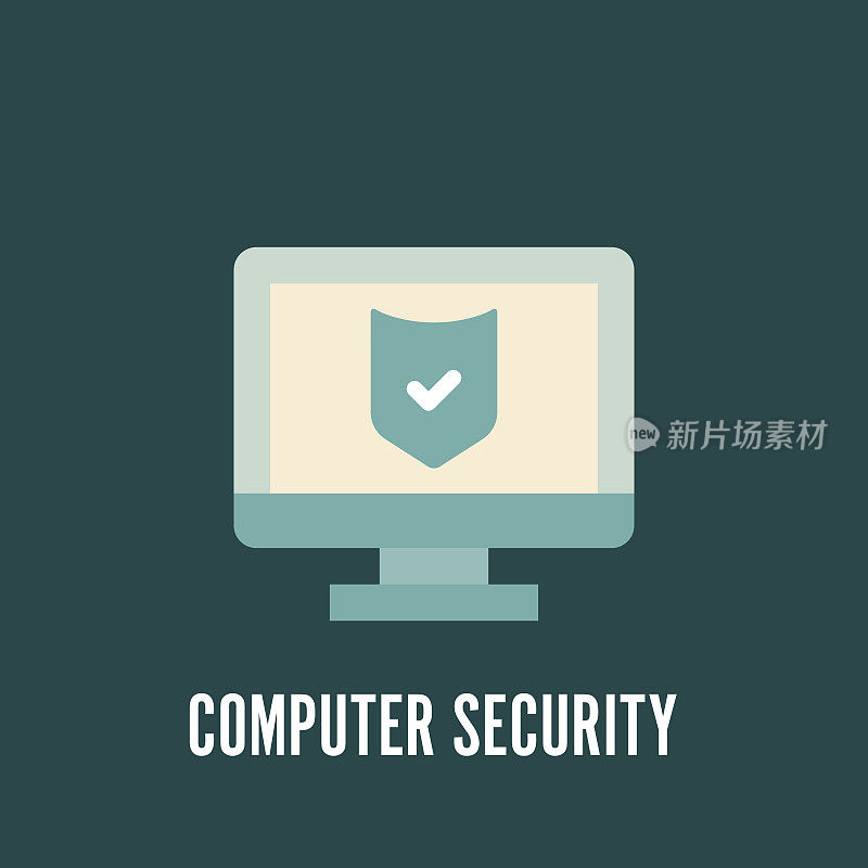 电脑保安平面图标