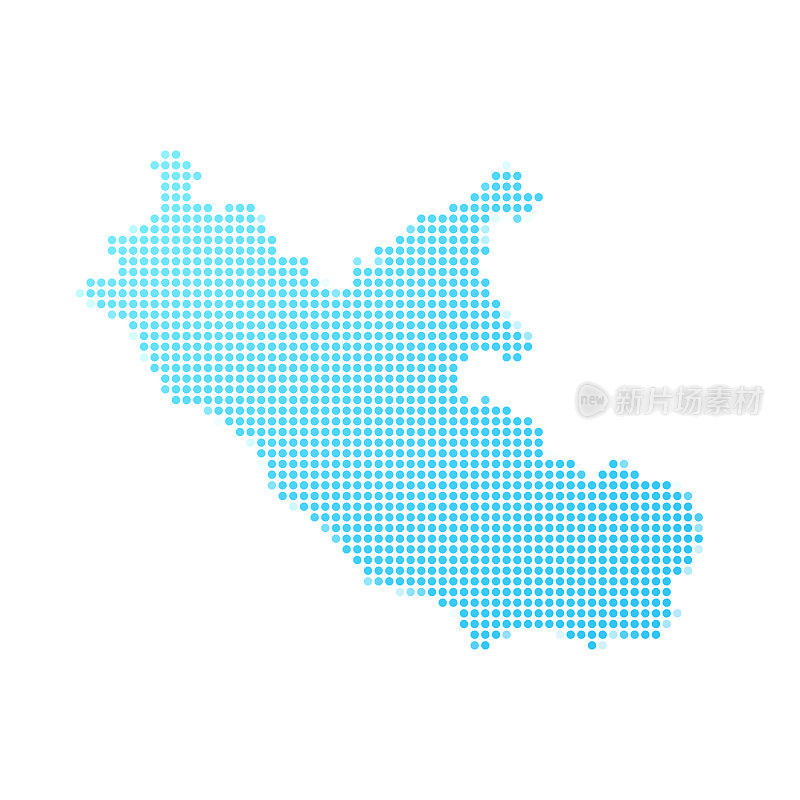 拉齐奥地图上的蓝点在白色的背景
