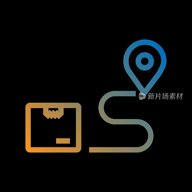 交付线图标,轮廓向量符号