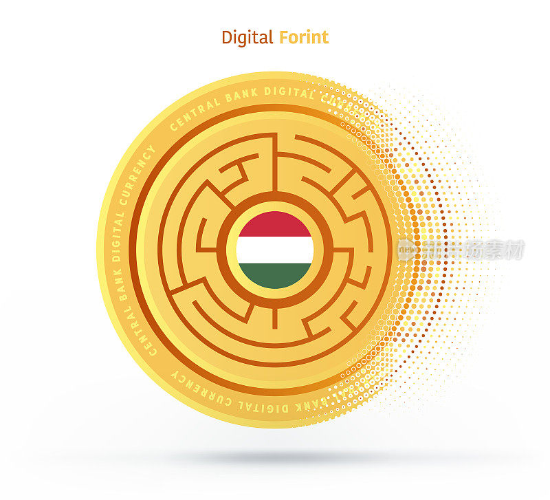 匈牙利数字货币矢量插图