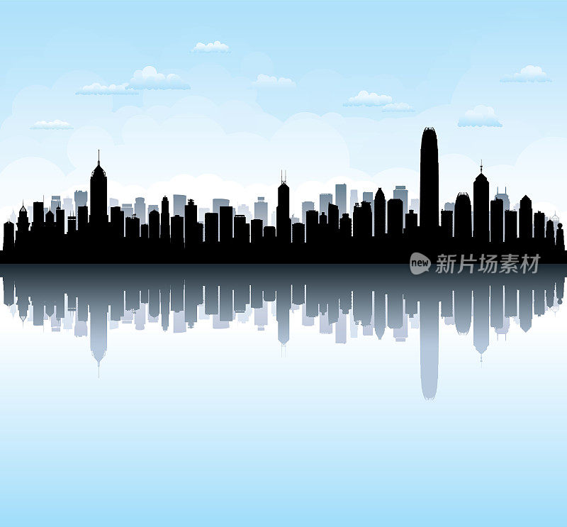 香港(所有建筑物都是独立的、完整的、高度精细的)