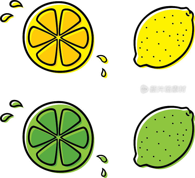柠檬和酸橙涂鸦