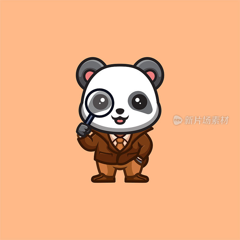 熊猫侦探可爱创意卡哇伊卡通吉祥物Logo