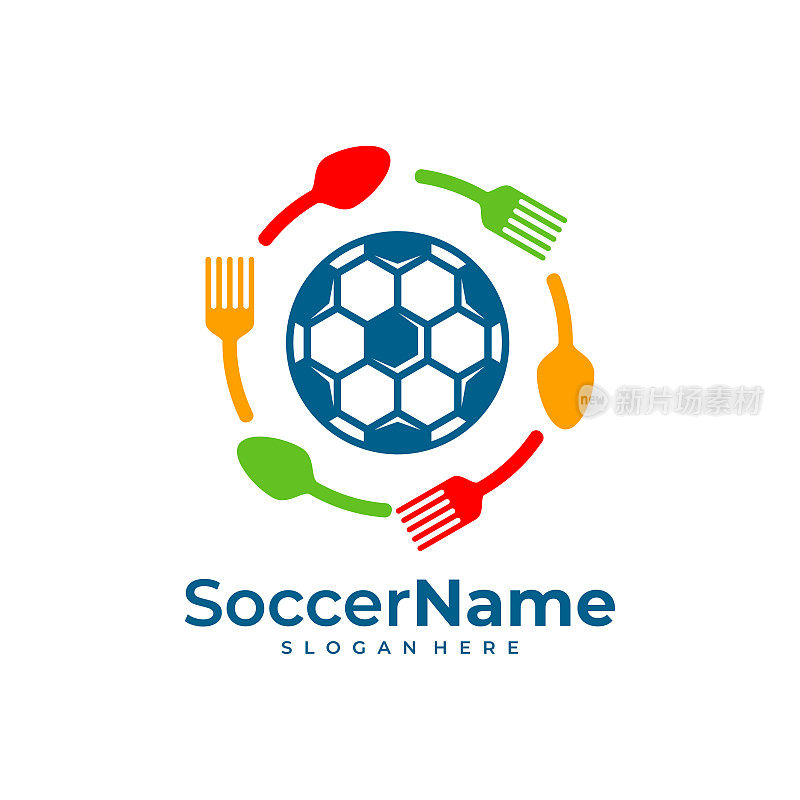 食品足球标志模板，足球标志设计矢量
