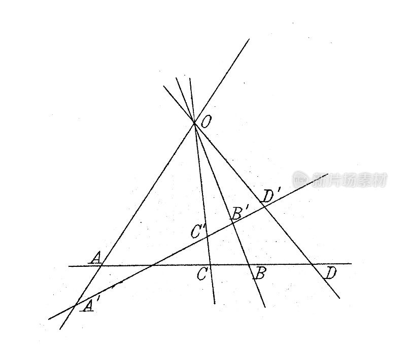 古董插图，数学和几何:几何形状相似