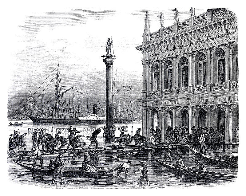1867年1月16日威尼斯圣马可广场的洪水