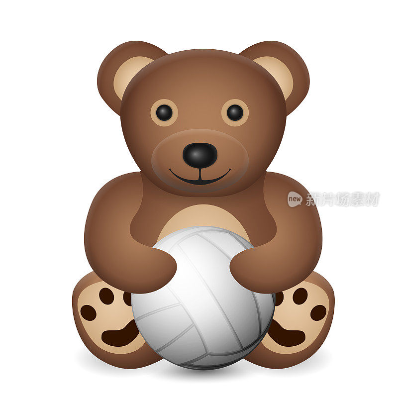泰迪熊和排球