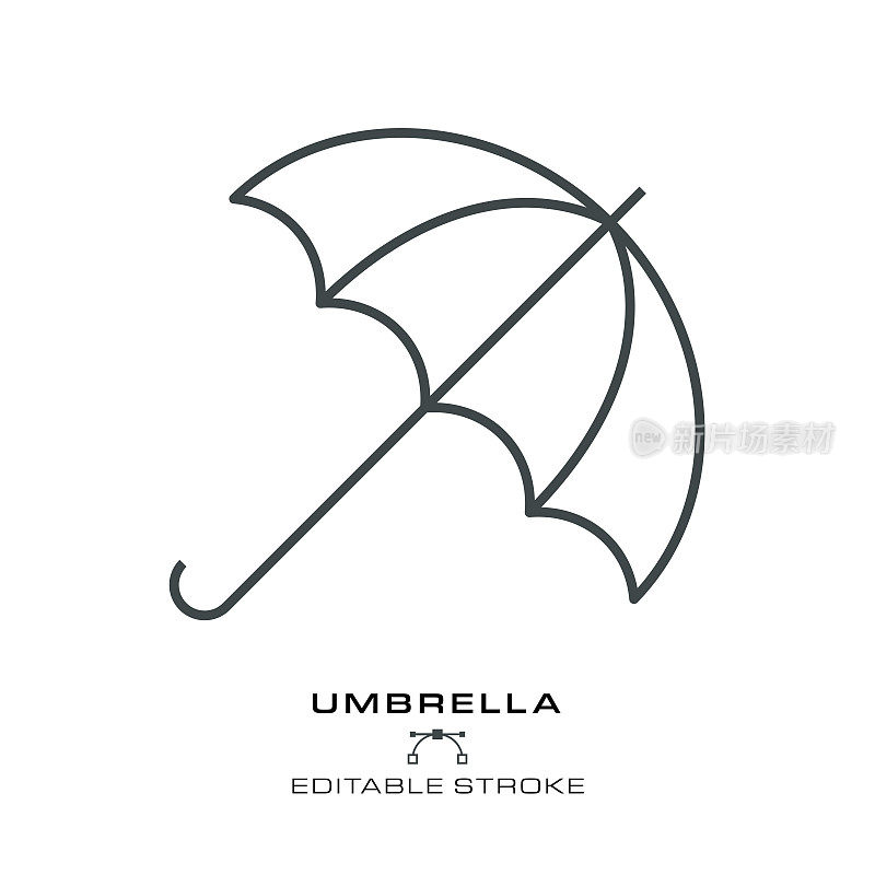 伞形图标-可编辑笔触