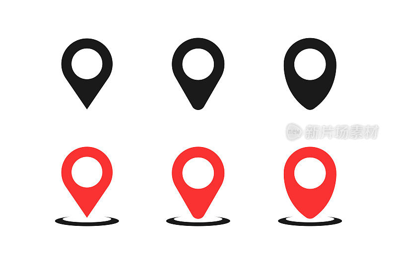 位置和地图引脚图标集。