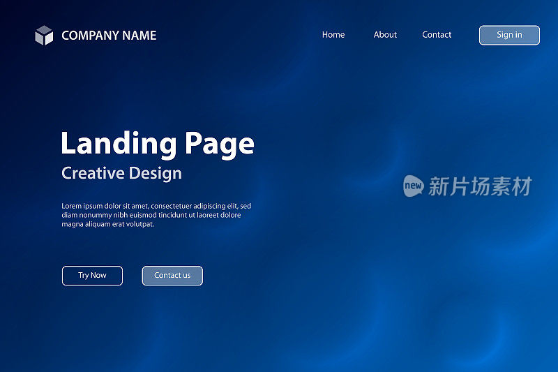 登陆页面模板-抽象背景与圆圈和蓝色梯度