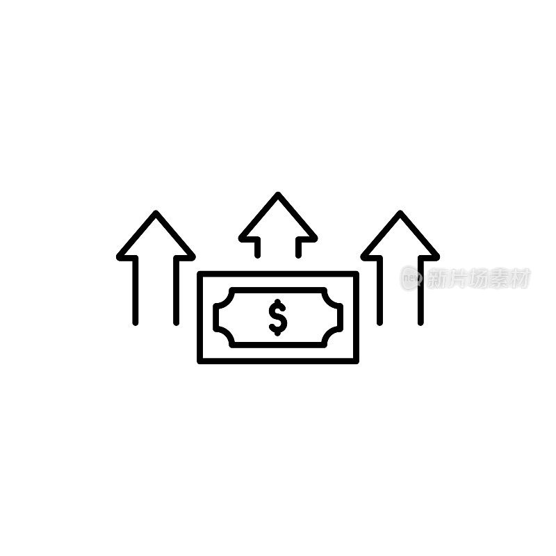 通货膨胀梯度线图标。Icon适用于网页设计、移动应用、UI、UX和GUI设计。