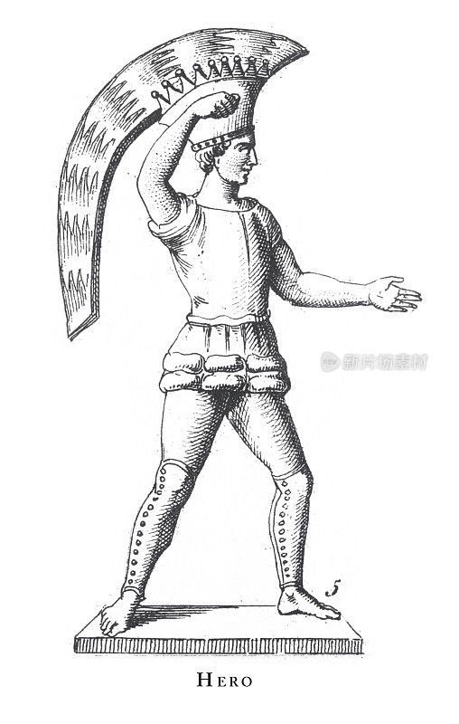 希腊的英雄、神圣仪式、宗教和神话符号和宗教用具和古罗马版画古董插图，出版于1851年