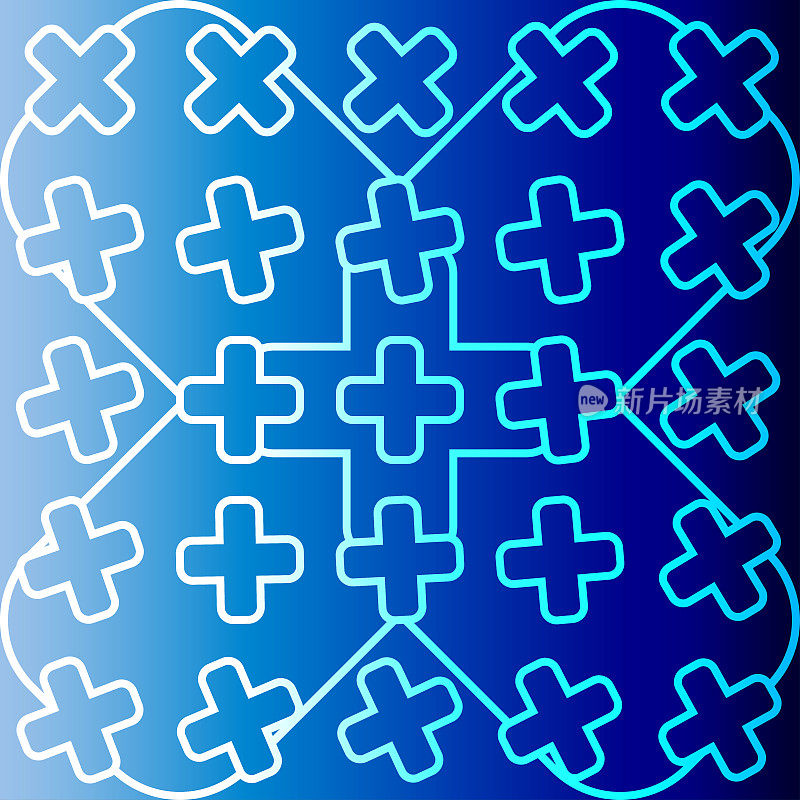 抽象几何插图-十字架的旋转。