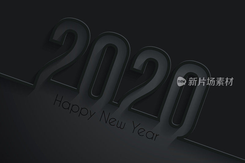 2020年新年快乐――黑色背景