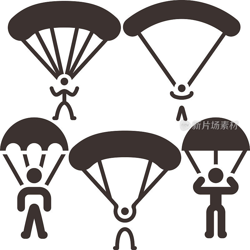 降落伞运动图标