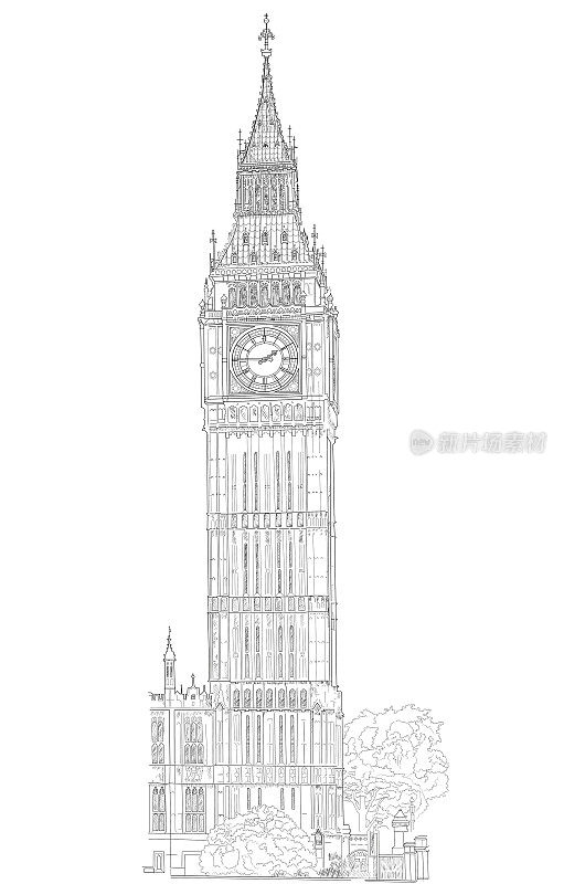 绘制伦敦大本钟