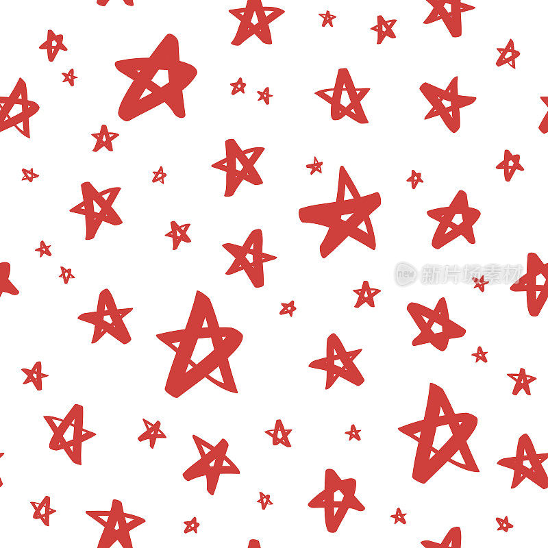 无缝的红色恒星矢量模式