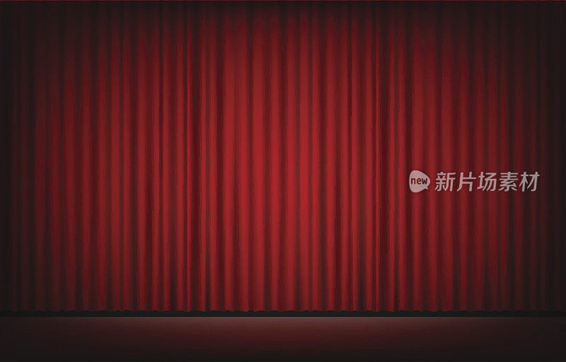 舞台以红色幕布为背景