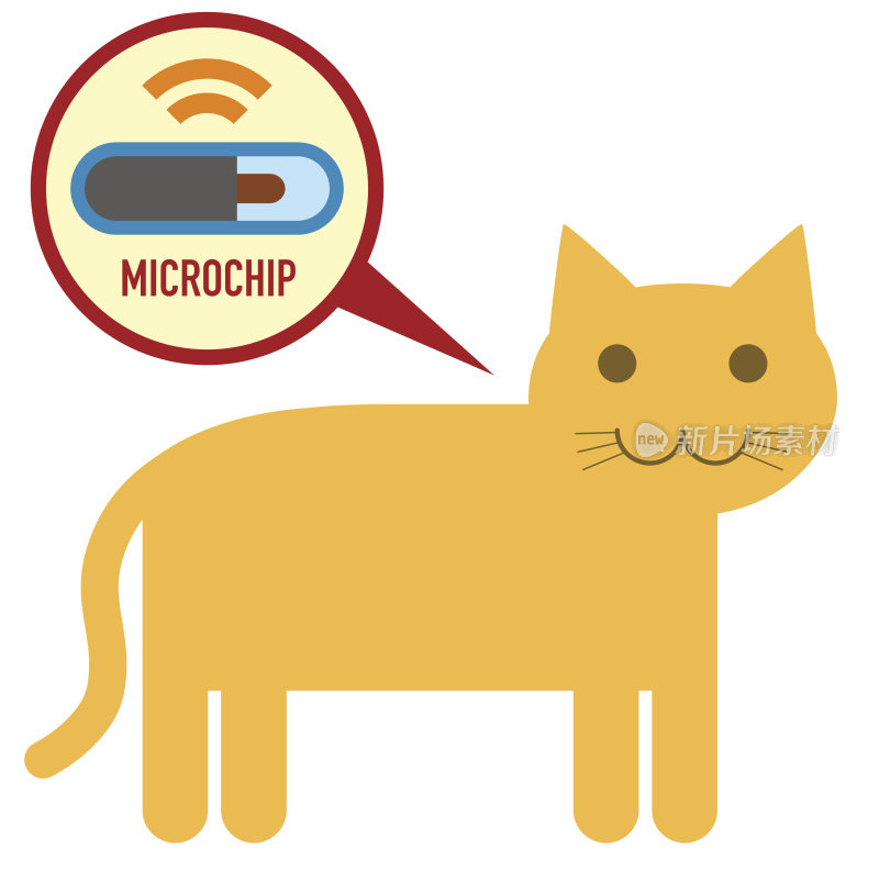微芯片在猫标志图标