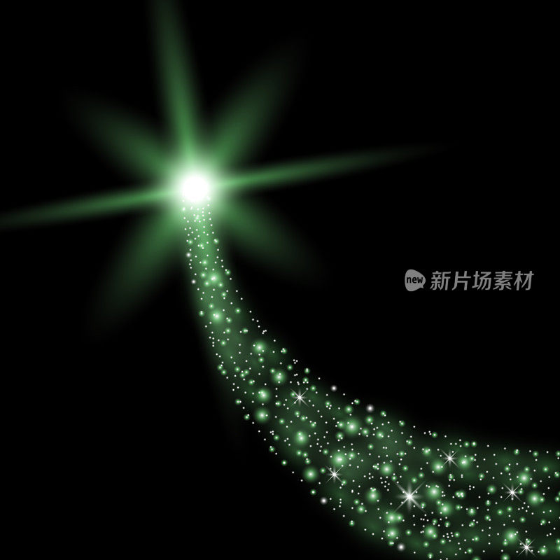 闪烁的彗星，绿色的颜色