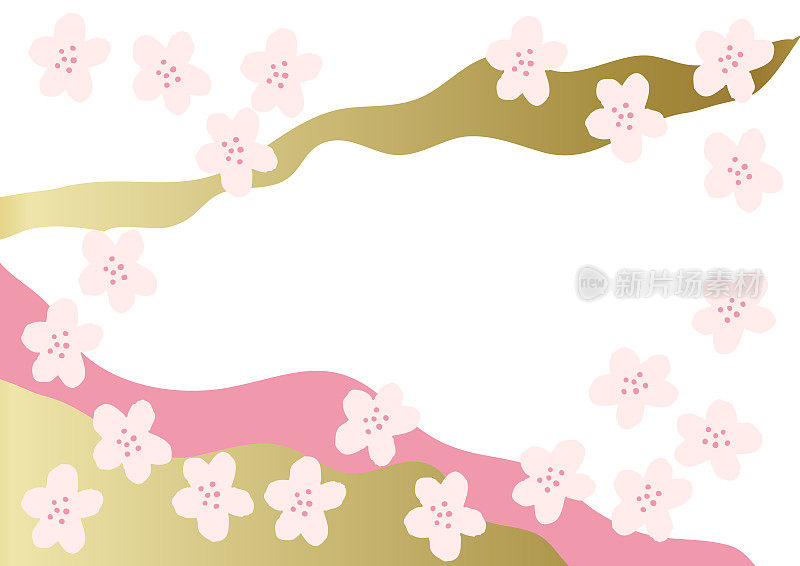 日本模式。春天在日本。春天的形象。日历剪贴画。背景。