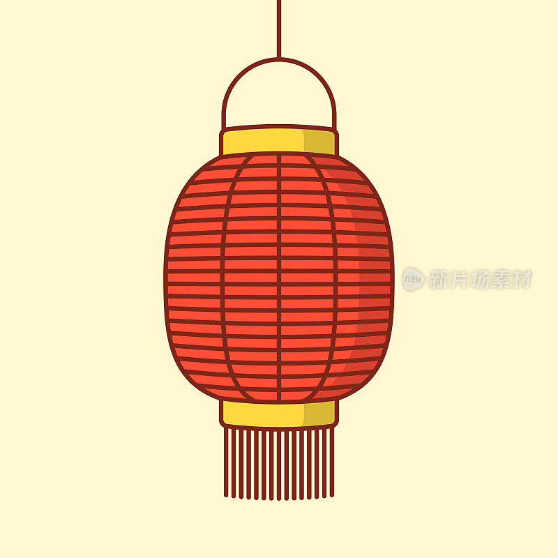 灯笼图标，中国或日本的红灯笼