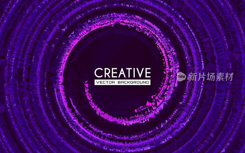 合成波风格的紫色和粉红色的深螺旋抽象艺术背景