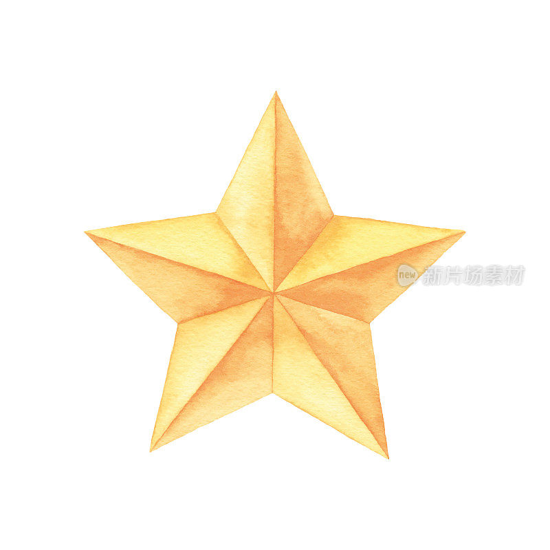 水彩黄色星星点缀